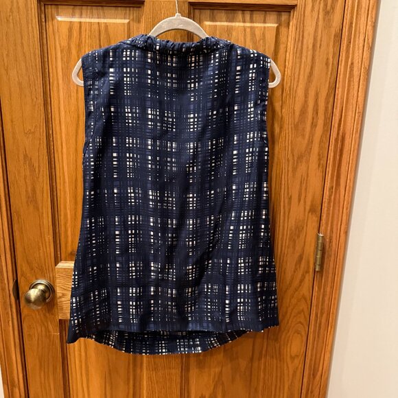 Tory Burch Saffield Blouse, Navy Blue SZ 14 - Picture 3 of 7